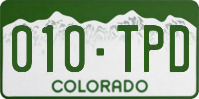 CO license plate 010TPD