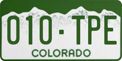 CO license plate 010TPE