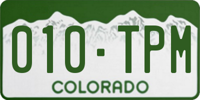 CO license plate 010TPM