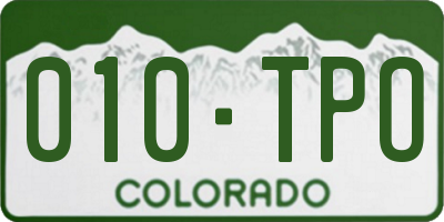 CO license plate 010TPO
