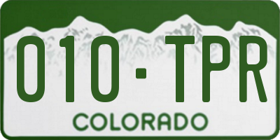 CO license plate 010TPR