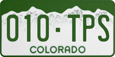 CO license plate 010TPS