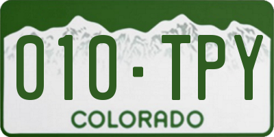 CO license plate 010TPY
