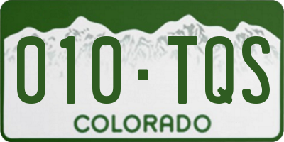 CO license plate 010TQS