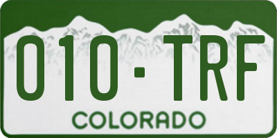 CO license plate 010TRF