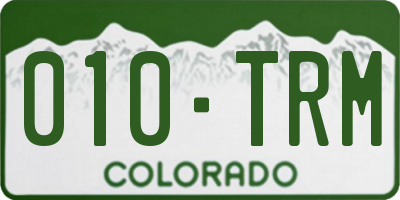 CO license plate 010TRM