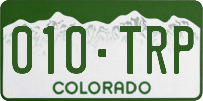 CO license plate 010TRP