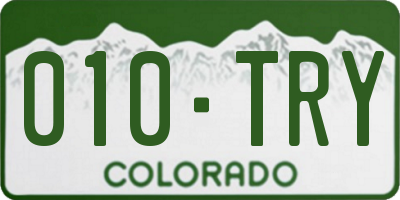 CO license plate 010TRY
