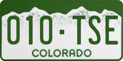CO license plate 010TSE