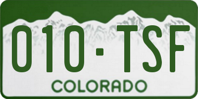 CO license plate 010TSF