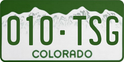 CO license plate 010TSG