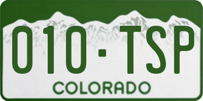 CO license plate 010TSP