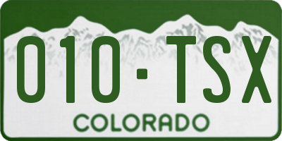 CO license plate 010TSX
