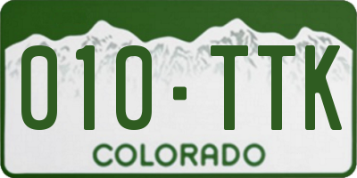 CO license plate 010TTK