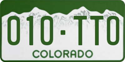 CO license plate 010TTO