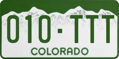 CO license plate 010TTT