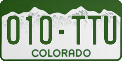 CO license plate 010TTU
