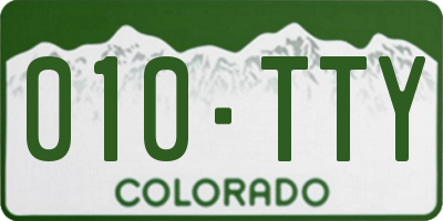 CO license plate 010TTY