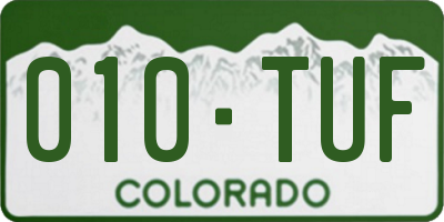 CO license plate 010TUF