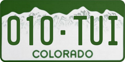 CO license plate 010TUI
