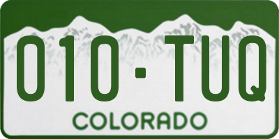 CO license plate 010TUQ