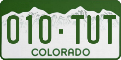 CO license plate 010TUT
