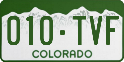 CO license plate 010TVF