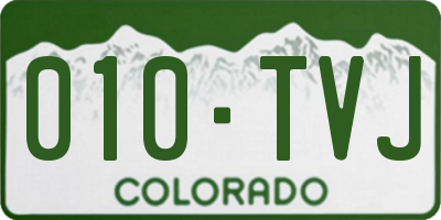 CO license plate 010TVJ