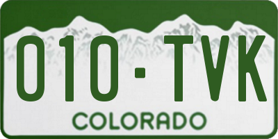 CO license plate 010TVK