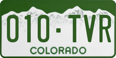CO license plate 010TVR