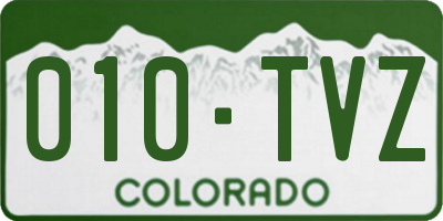 CO license plate 010TVZ