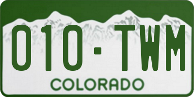 CO license plate 010TWM