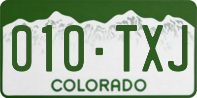 CO license plate 010TXJ