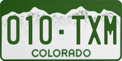 CO license plate 010TXM