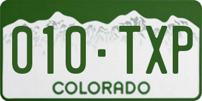 CO license plate 010TXP