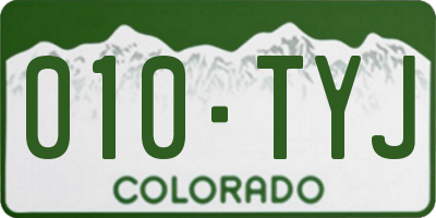 CO license plate 010TYJ