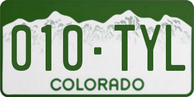 CO license plate 010TYL