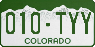 CO license plate 010TYY