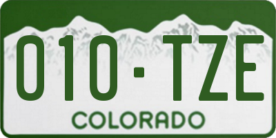 CO license plate 010TZE
