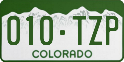 CO license plate 010TZP