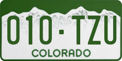 CO license plate 010TZU