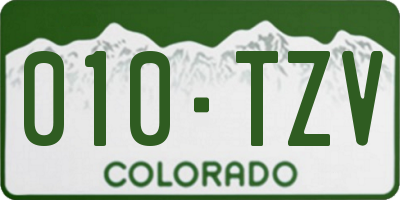 CO license plate 010TZV