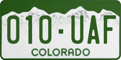 CO license plate 010UAF
