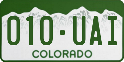 CO license plate 010UAI