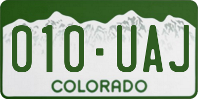 CO license plate 010UAJ