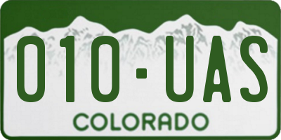 CO license plate 010UAS