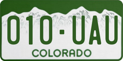 CO license plate 010UAU