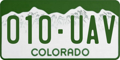 CO license plate 010UAV