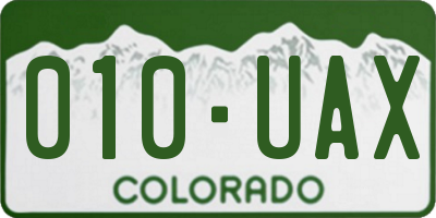 CO license plate 010UAX