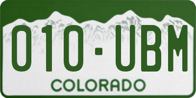 CO license plate 010UBM